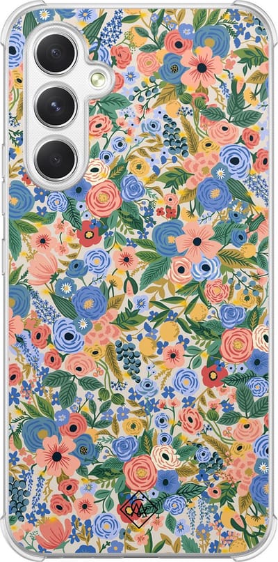 Casimoda® hoesje - Geschikt voor Samsung Galaxy A15 - Blue Gardens - Shockproof case - Extra sterk - TPU/polycarbonaat - Blauw, Transparant
