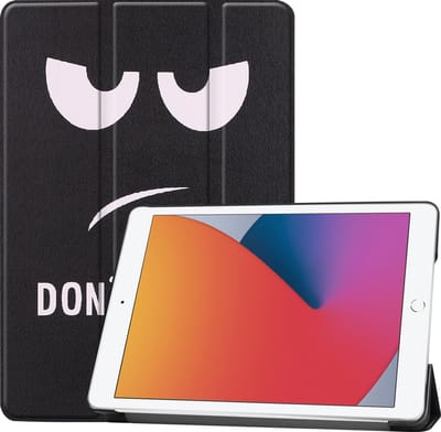 Hoesje - Geschikt voor Apple iPad 8 (2020) - 10.2 inch - 8e Generatie - Dun & Stevig - Hardcover Book Case - Trifold Bookcase Hoes - Hard Cover - Tablethoes - Don't Touch Me