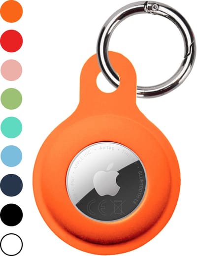 Hoesje Geschikt voor Apple AirTag 2e generatie Hoesje Sleutelhanger Houder - Siliconen Hoesje Geschikt voor Apple AirTag 2 Hoesje - Oranje