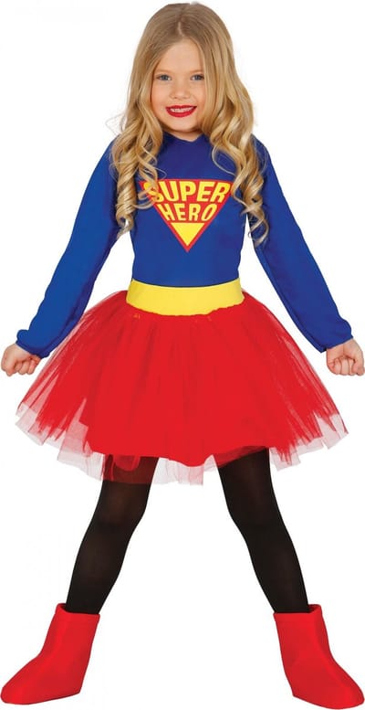 Fiestas Guirca - Kostuum Super Hero jurk 5-6 jaar - Carnavalskleding - Carnaval - carnavalskleding 2027 - Carnaval kostuum