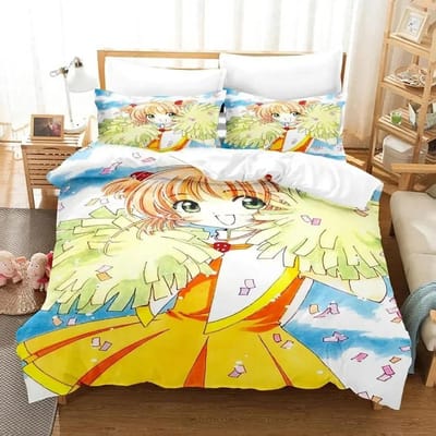 3D Print Anime Cardcaptor Sakura Beddengoed Set Dekbedovertrek Bed Set Dekbedovertrek Kussensloop Dekbedovertrek King Queen Size Jongens Volwassene 70x133cm 2pcs