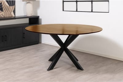 Eettafel Florence Rond mangohout 110x110 cm - Bruin | Glad