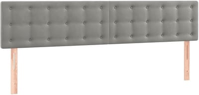 Hoofdbord Bed - Bedkopstuk Fluweel - Rugondersteuning Bed - Verstelbare Hoogte - 180x5x78/88 cm - Lichtgrijs
