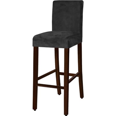 Housse de Chaise Élastique Velours Bas Dos Velours Renard Argenté Housse de Tabouret de Bar Housse de Chaise de Salle à Manger de Table de Salle à Manger d'Hôtel Club pour la Maison 20*11*7cm