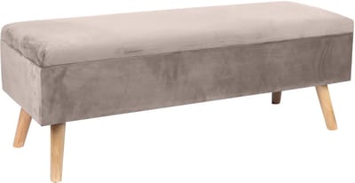 Zitbank met opbergruimte - 40x110x40 cm - fluweel - crème