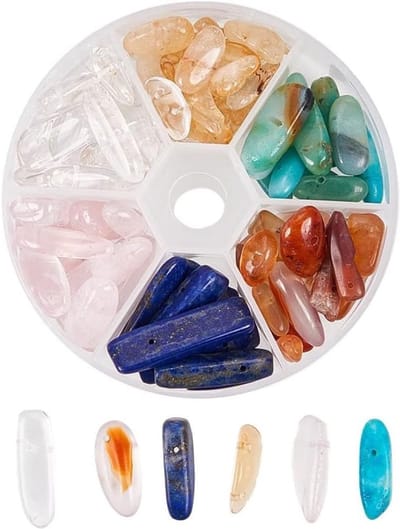 Natuurlijke edelsteen chips in 6 kleuren voor het maken van unieke sieraden en ambachtelijke creaties