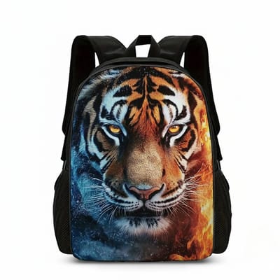 Tijger Rugzak | Tijgerpatroon Rugtas | Tijger Dichtbij Rugtas | Tijger Close up Rugzak | Gave Rugzak | Dieren Rugzak | Rugzak Meisjes | Rugzak Jongens | Mooie rugzakken met Tijger | 15 - 20 liter | Kinder Rugzak