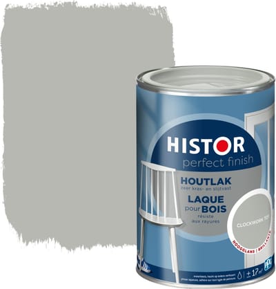 Histor Perfect Finish Houtlak Hoogglans - Krasvast & Slijtvast - Dekkend - 1.25L - Clockwork Toy - Grijs