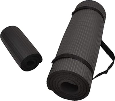 12 cm dikke hoge dichtheid anti-scheur yogamat zwart met draagriem Yoga mat