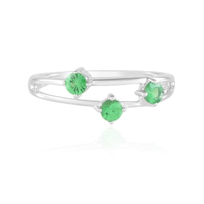 Cavill - Zilveren ring 925 sterling zilver - 0,511 ct Lemshuku tsavoriettsavoriet - luxe groene tsavoriet uit Tanzania - minimalistische zilveren ring
