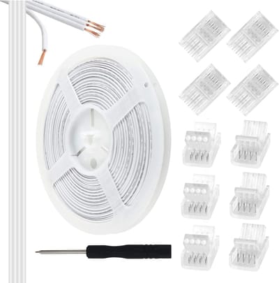 SnelShoppen - 10m 4-Pin RGB Verlengkabel en 10-Piece 4-Pin Connector Kit voor 10mm 5050 RGB LED Strip, Waterdicht of Niet, Perfect voor DIY Projecten