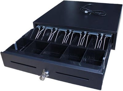 Robuuste Kassalade - Geldlade Metaal - Veilig Opbergen - Handmatige Opening - 40 cm - Zwart