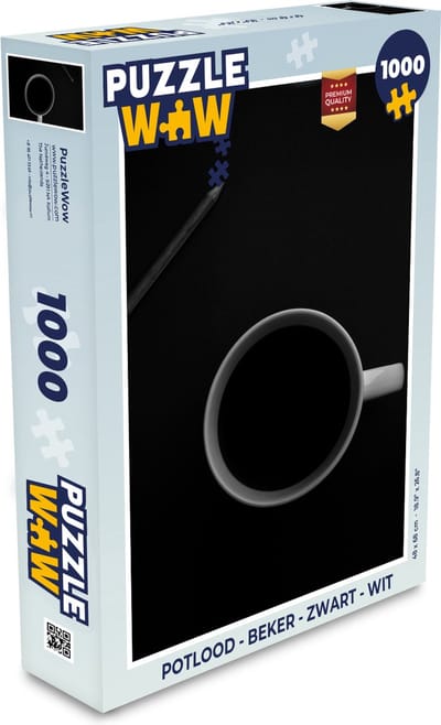 Puzzel Potlood - Beker - Zwart - Wit - Legpuzzel - Puzzel 1000 stukjes volwassenen