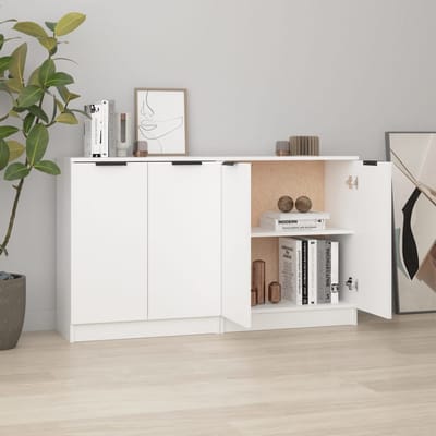vidaXL - Dressoirs - 2 - st - 60x30x70 - cm - bewerkt - hout - wit