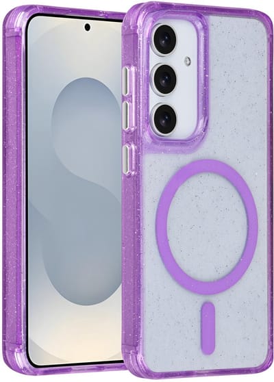 TUNIQ telefoonhoesje voor Samsung Galaxy S25 - MagSafe met glitter - Paars
