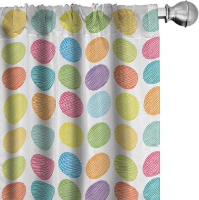 ABAKUHAUS Veelkleurige gordijnen – Regenboogcirkels – 2x75x245 cm – Microvezel