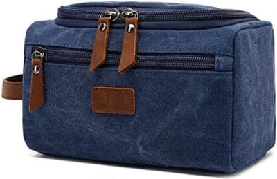 Pazzo Goods Ophangbare Toilettas Heren – Waterdichte Reistoilettas met Haak – Toilettas met Vakken – Blauw