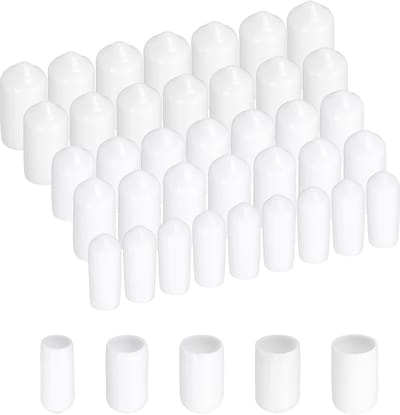 Beschermdoppen Rubber - Eindkappen Rond - Meubels Beschermen - Flexibel Materiaal - 50 Stuks - Wit