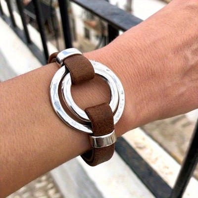 Style Ethnique Vintage Bracelet en Cuir Double Cercle Coloré pour Hommes et Femmes Mode Personnalisée Accessoires de Bijoux de Festival white