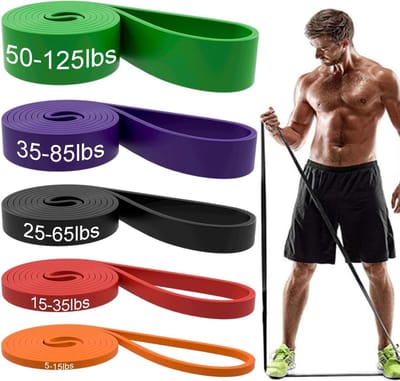 Daity 4 weerstandsbanden - pull-up assist band - fitnessband - trainingsband - lange weerstandsbandenset - geschikt voor fitness - oefeningen - training en fysiotherapie voor mannen en vrouwen (meerdere kleuren)