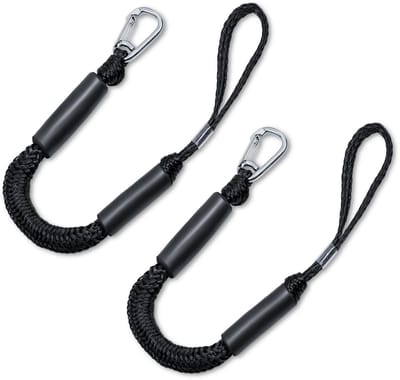 Boat Mooring Lines, 2FT, Bungee Koorden met Haken 1800lbs Breaking Strength, voor ATV, Boot en Pickup Truck