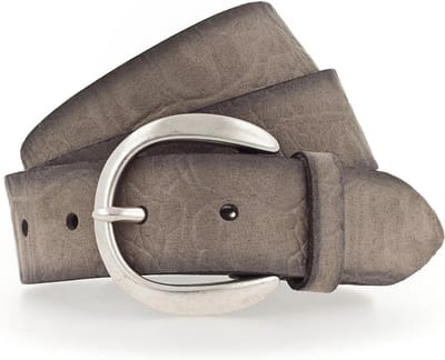 Vanzetti Leren Riem Genuine Beauty 35mm Velour Leather Belt W100 Taupe Grijs