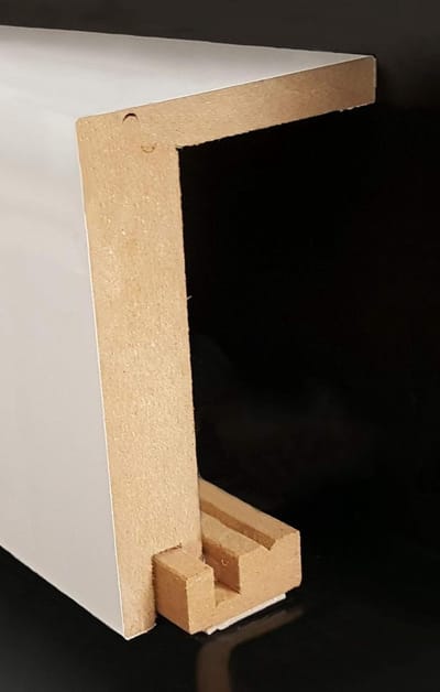 Afdekstrip Verwarmingbuizen - Leidingafdekker Plint - Verbergen Leidingen - MDF-kern met Folie - 64 x 96 x 2500 mm - Wit