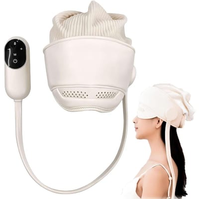 Luchtdruk Hoofdmassager Elektrische Hoofd Oogmassager Grafeen Verwarming Oog Hete Compressie voor Ontspanning Verbeter Slaap Stressverlichting wit