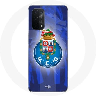 Oppo A54 5G hoesje fcp porto blauwe achtergrond portugal
