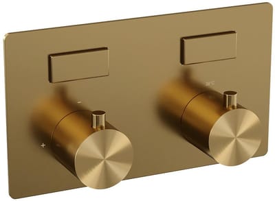 Brauer Gold Edition 2-weg inbouwthermostaat met drukknoppen met in- en afbouwdelen goud geborsteld PVD
