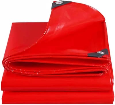 Zwaar waterdicht zeil - Dekzeil PVC - Bescherming buiten - Versterkte randen oogjes - 3x3m - Rood