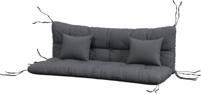 Set van 4 zitkussens, 150 x 50 cm, waterafstotend stoelkussen met bevestigingsbanden, geknoopt ontwerp, 10 cm dik, schommelstoelkussen voor thuis, in de tuin en op de bank