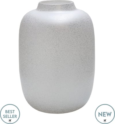 Vaas Artic Sparkle | Small | Zilver - Silver | Mondgeblazen Glas | Limited Edition | Ø21 x H29 cm