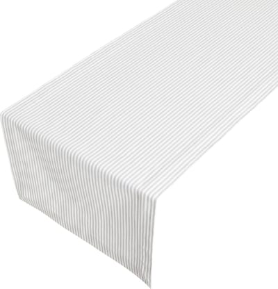 Medium Fine Stripe Tafelloper licht grijs 50x140cm