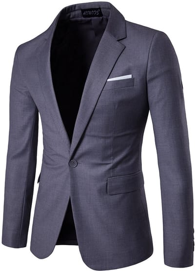 ALLTHEMEN Heren Slim Fit Kostuumjasje - Jasje met Een Knoop Voor Zakelijk Gebruik - XS