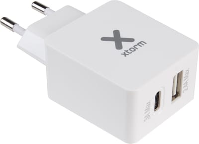 Xtorm Fast Charge Oplader - Snellader - USB en USB-C 3A Wit