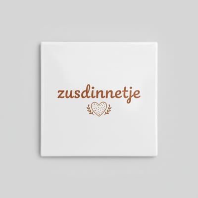 Zusdinntje Keramische Tegel – Lief Hart Design – Decoratieve Wandtegel 15×15 cm