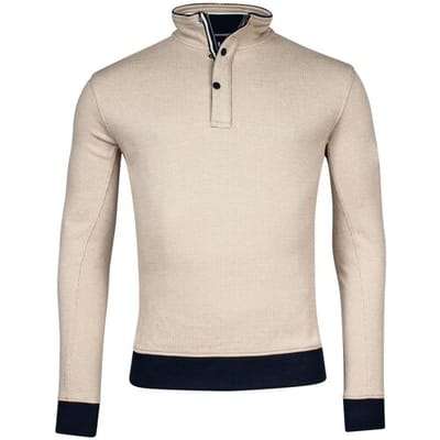 Baileys Trui Half Zip Allover Two-Tone Jacquard Interlock Donker Zand / male