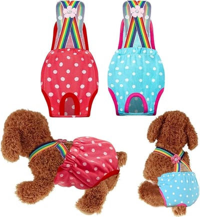 Hernieuwbare en Wasbare Hondenluier voor Vrouwelijke Honden - 2 Stuks, Comfortabele en Verstelbare Diapers voor Puppy’s en Volwassen Honden (XL)