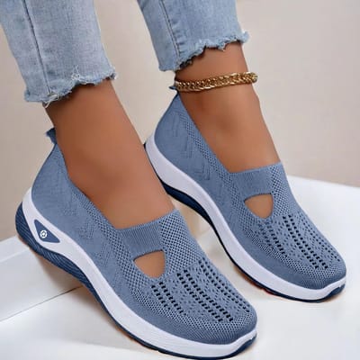 Damesschoenen Wandelschoenen Casual Schoenen Comfortabele Schoenen voor Middelbare Leeftijd en Ouderen Moeders Schoenen Luchtig Mesh Ademende Schoenen Jogschoenen Wandelschoenen 43 hemelsblauwe kleur