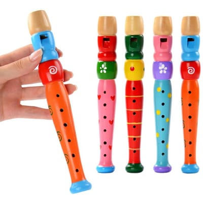 1 Stuk Kleine Houten Kleurrijke Piccolo Fluit Voor Kinderen Leren Ritme Muziekinstrument Vroegonderwijs Muziek Geluid Speelgoed Voor Kinderen