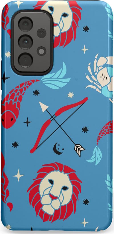 Casetastic hoesje geschikt voor Samsung Galaxy A53 (2022) 5G - Dubbellaagse bescherming - Zodiac in verbinding - Fashion Case - Petrol Bordeaux Grijs