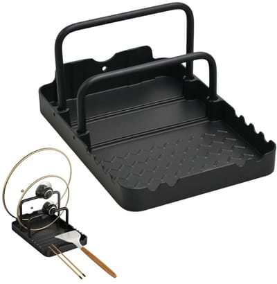 Dailygoods- Pannendekselhouder Antislip - Snijplankrek - Keuken Organizer - Dubbellaags Ontwerp - Lepelsteun - Stabiel en Veilig - Keukenorganizer