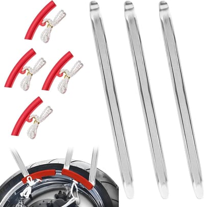 3 x Bandenlichters 30 cm met 4 Velgbeschermers, Draagbaar en Gebruiksvriendelijk voor Fietsen, Motoren en Auto's
