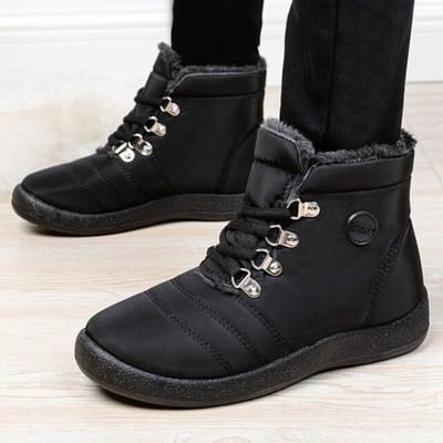 Dameslaarzen Winterschoenen Dames Sneeuwlaarzen Waterdichte Enkellaarsjes Dames Zwart Winter Schoenen Botas De Mujer Warm Botines 7.5 zwart