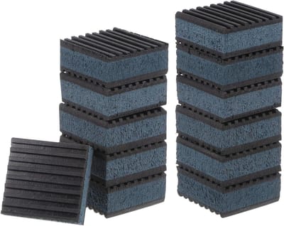 Rubberen Trillingsdempers - Antivibratie Pads - Apparaten Dempen - Met EVA Centrum - 2 x 2 x 7/8 Inch - Zwart