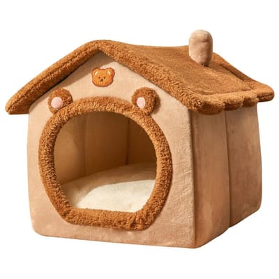 Opvouwbare Hondenhok Kennel Huisdier Hondenkussen voor Kleine Honden Winter Warm Kattenbed Nest Comfortabel Puppy Bed Hol Bank Huisdier Product 48x40x39cm