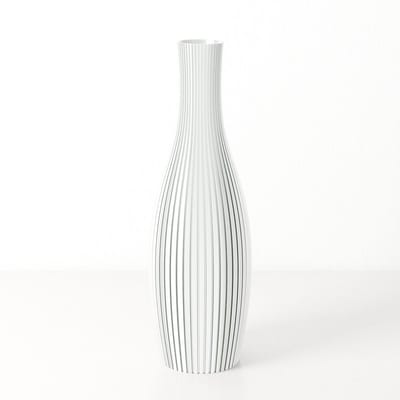 Fleuriek - Smalle Hoge Vaas - Silk wit - H30 cm - Dunne Japandi Vaas - Minimalistische designvaas - Decoratieve vaas vensterbank of tafelvaas