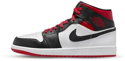 Nike Air Jordan 1 Mid - Maat 49.5 - Gym Red Black Toe - Sneakers Heren