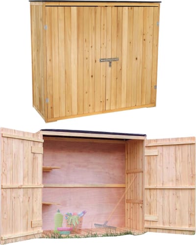 MKSS® Tuinkast Hout - Tuinkist - Tuinkasten voor Buiten - Tuinberging - 140x60x130cm